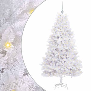 vidaXL Artificial Hinged Christmas Tree White 180 cm PVC and Steel