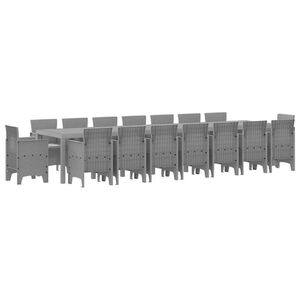 vidaXL Garden Dining Set with Cushions 17 pcs Light Grey PP