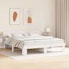 vidaXL Bed Frame with Headboard White 200 x 200 cm Solid Pine Wood