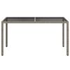 vidaXL Garden Table 150x90x75 cm Tempered Glass and Poly Rattan Grey