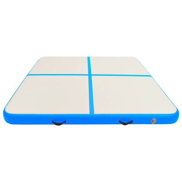 vidaXL Inflatable Gymnastics Mat with Pump 200x200x20 cm PVC Blue