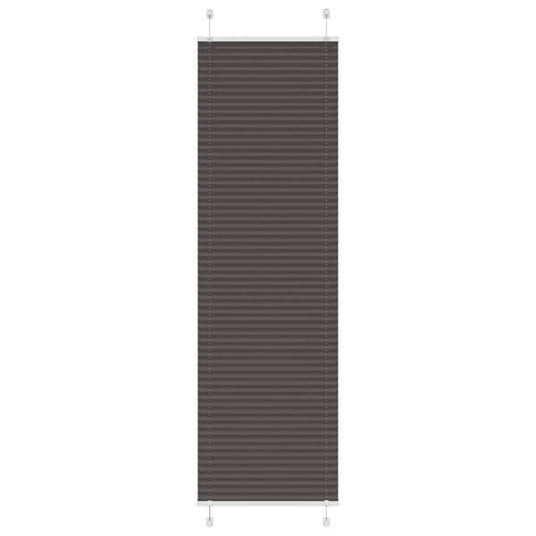 vidaXL Pleated Blind Black 55x200 cm Fabric Width 54.4 cm Polyester