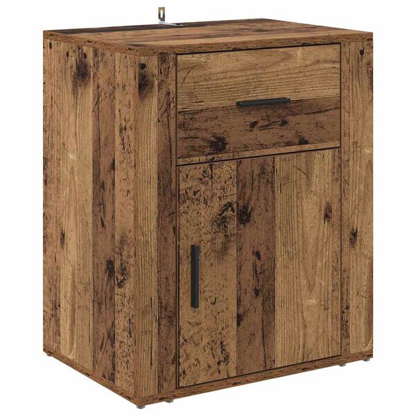 vidaXL Bedside Cabinet Old Wood 35 x 50 x 60 cm Engineered Wood