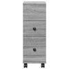 vidaXL Narrow Bathroom Cabinet with Wheels Grey Sonoma Engineered Wood