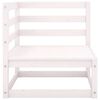 vidaXL 11 Piece Garden Lounge Set White Solid Pinewood
