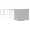 vidaXL Dog House with Run Light Grey 214x865x181 cm Galvanised Steel