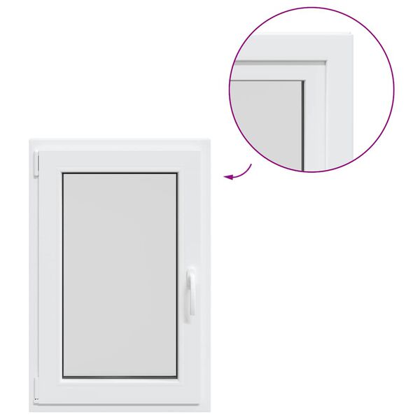 vidaXL Basement Window RISOR 60x80 cm Tilt&Turn DIN Left White