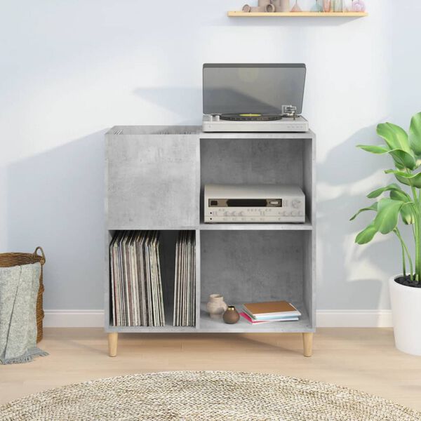 vidaXL Record Cabinet Concrete Grey 84.5x38x89 cm Engineered Wood
