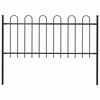vidaXL Garden Fence Boxtel with Hoop Top Steel 181x100 cm Black