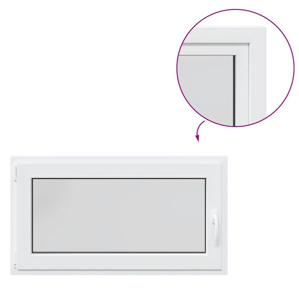 vidaXL Basement Window "RISOR" 110x60 cm Tilt&Turn DIN Left White