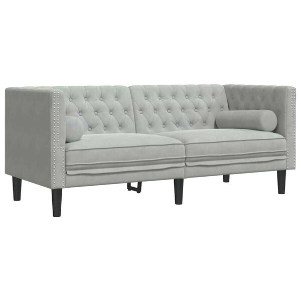 vidaXL Chesterfield Sofa Other Light grey 174 x 74.5 x 70.5 cm Velvet