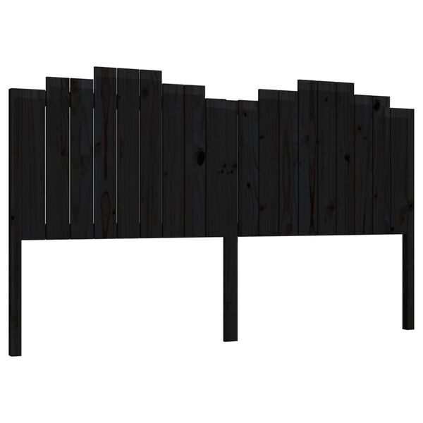 vidaXL Bed Headboard Black 186x4x110 cm Solid Wood Pine