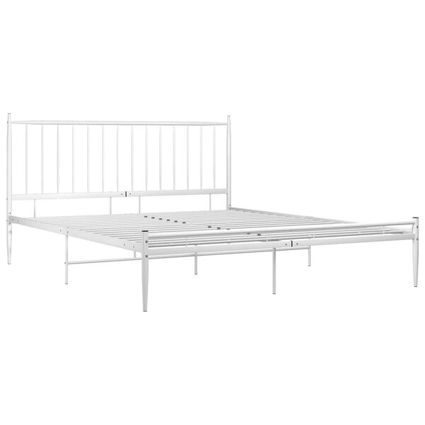 vidaXL Bed Frame without Mattress White Metal 200x200 cm