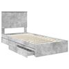 vidaXL Storage Bed Concrete Grey 90 x 200 cm Engineered Wood