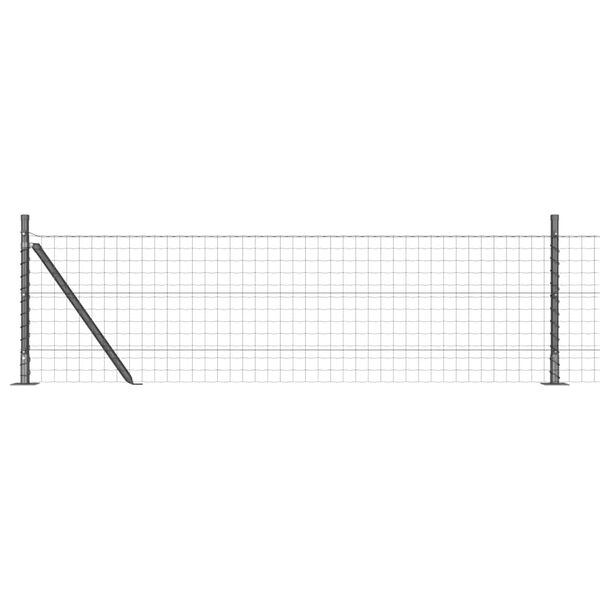 vidaXL Fence with Posts Grey 0.6 x 50 m Steel