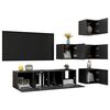 vidaXL 6 Piece TV Cabinet Set Grey Engineered Wood