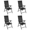 vidaXL Folding Garden Chairs 4 pcs Aluminium and Textilene Black