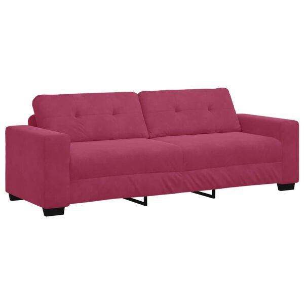 vidaXL Sofa Wine Red 221 x 78 x 80 cm Poly velvet