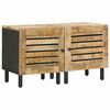 vidaXL Bedside Table 2 pcs Natural 40 x 33 x 46 cm Solid Mango Wood