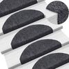 vidaXL Stair Mats Self-adhesive 5 pcs 65x21x4 cm Dark Grey Half Round Large
