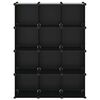 vidaXL Storage Cube Organiser with 12 Cubes Black PP