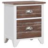 vidaXL Nightstand 2 pcs with 2 Drawers Brown and White