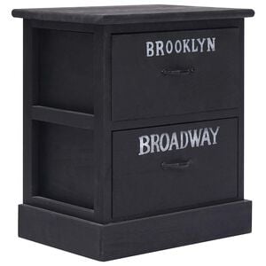vidaXL Nightstand Black 38x28x45 cm Paulownia Wood