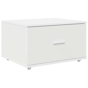 vidaXL Drawer Cabinet with Wheel White 55 x 45 x 31 cm