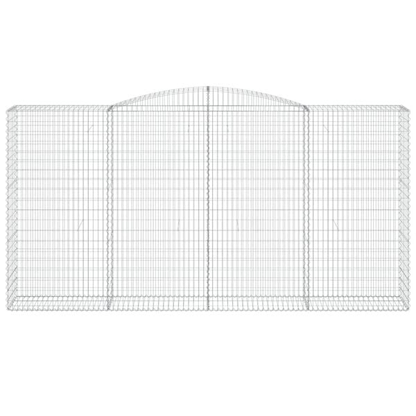 vidaXL Arched Gabion Baskets 8 pcs 400x50x200/220 cm Galvanised Iron