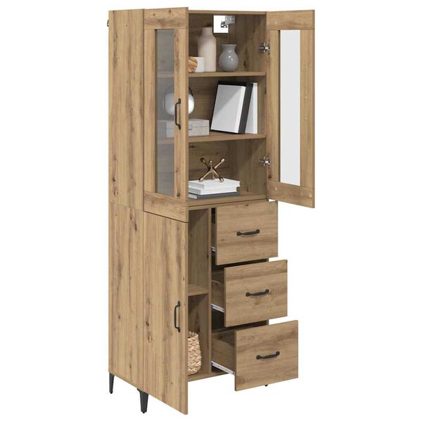 vidaXL Highboard Artisan Oak 69.5 x 34 x 180 cm Engineered Wood