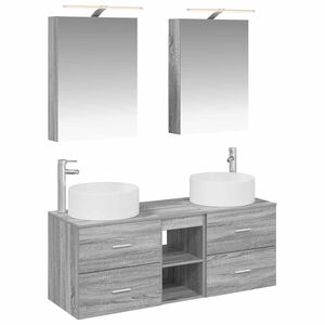 vidaXL Bathroom Furniture Set 5 pcs Grey Sonoma
