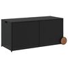 vidaXL Garden Storage Box with Wheels Black 283L Poly Rattan