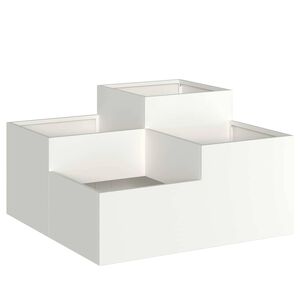 vidaXL Garden Planter White 80 x 80 x 48 cm Steel