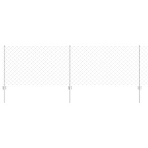 vidaXL Fence with Post Silver 0.8 x 25 m Steel