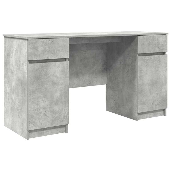 vidaXL Desk with Drawer Concrete grey 140 x 49 x 76 cm Engineered wood