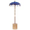 vidaXL Balinese Parasol with Base Blue 95 x 95 x 260 cm
