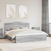 vidaXL Bed Frame Grey Sonoma 180 x 200 cm Solid Pine Wood