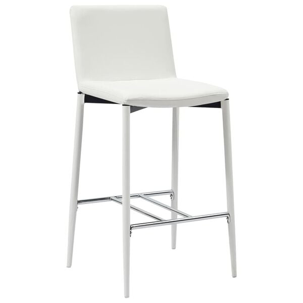 vidaXL Bar Stools 2 pcs White Faux Leather