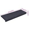vidaXL Stair Mats 30 pcs 65x21x4 cm Dark Grey and Blue Rectangular Edge