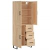 vidaXL Highboard Sonoma Oak 69.5x34x180 cm Engineered Wood