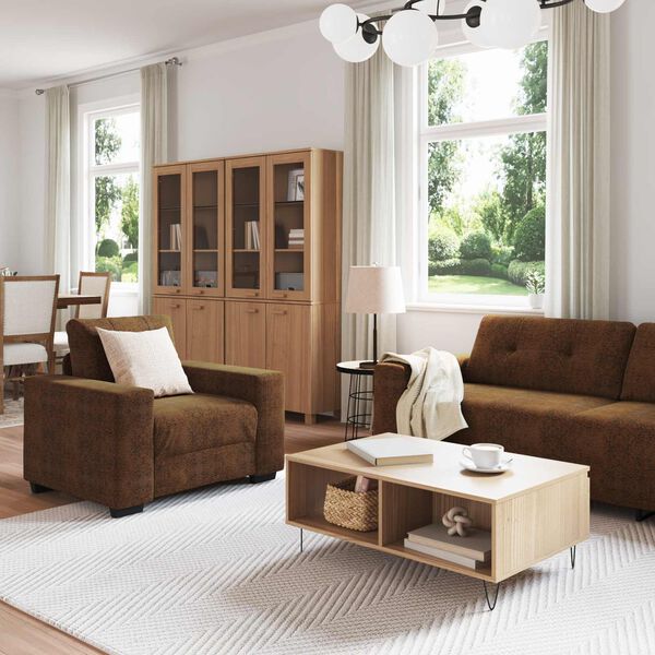 vidaXL Sofa 3 pcs Brown Artificial Leather