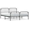 vidaXL Metal Bed Frame without Mattress with Footboard Black 183x213cm