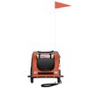 vidaXL Pet Bike Trailer Orange and Grey Oxford Fabric and Iron