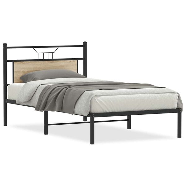 vidaXL Bed Frame without Mattress Sonoma Oak 100x190 cm Engineered Wood