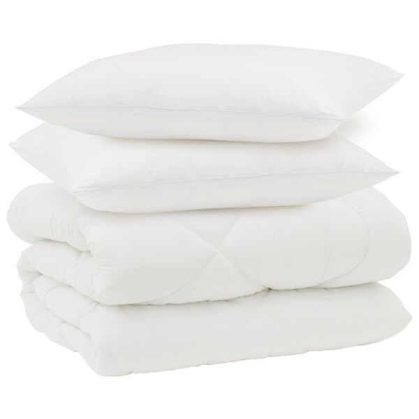 vidaXL Winter Duvet with Pillow 3 pcs White Microfiber