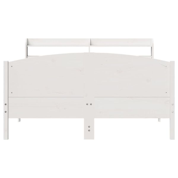 vidaXL Bed Frame without Mattress White 135x190 cm Double Solid Wood Pine