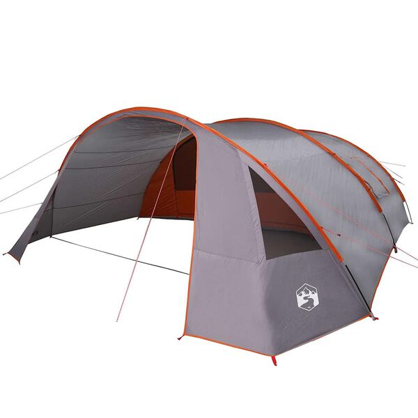 vidaXL Tunnel Tent with Roof Grey and Orange 700 x 590 x 215 cm