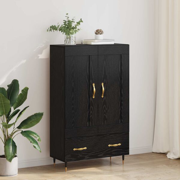 vidaXL Highboard Black Oak 69.5 x 31 x 115 cm Engineered Wood
