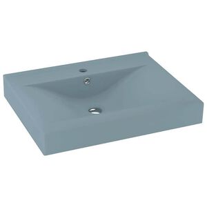 vidaXL Luxury Basin with Faucet Hole Matt Light Blue 60x46 cm Ceramic
