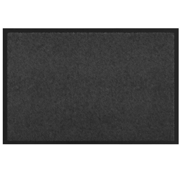 vidaXL Door Mat Anthracite 60 x 40 x 1.2 cm Teddy Fabric